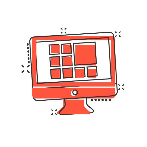 个人电脑在漫画风格的台式电脑图片下载