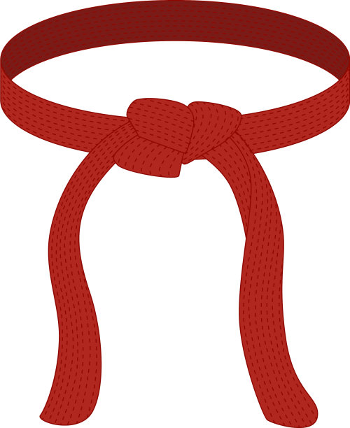 空手道带红色隔离白色图片下载