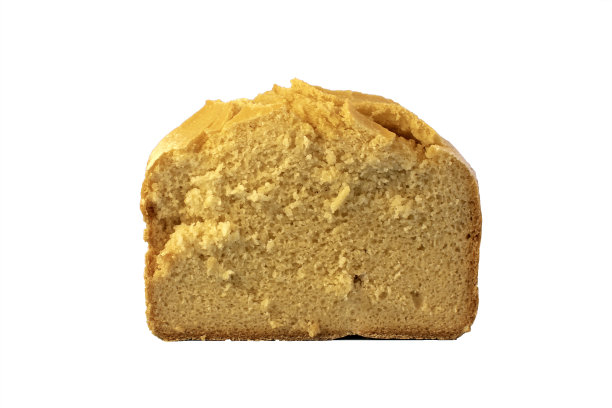 玉米面包。白色背景的自制玉米粉面包，无麸质。俯视图图片下载