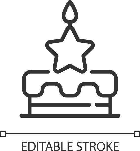 生日奖金像素完美的线性图标图片下载