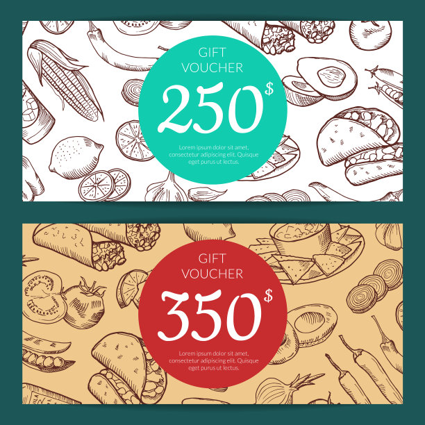 墨西哥食物的折扣或代金券模板图片下载