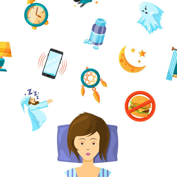 女人睡觉和为梦想设置的元素图片下载