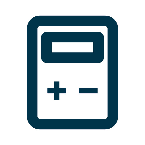 带有正负标志的计算器图标。向量。图片下载