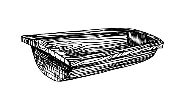 旧木洗脸盆牲畜饮水碗图片下载