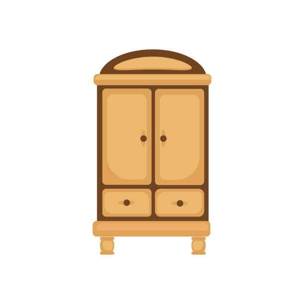 木制橱柜衣柜有衣柜门的衣服和鞋子。图片下载