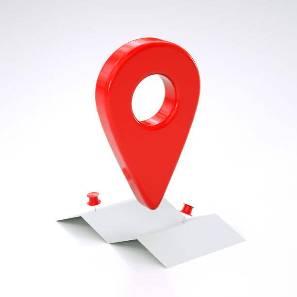 3D地图上带有按钮和大GPS点的小地图，3D旅行- 3D渲染图片下载