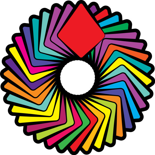 彩色圆形径向曼荼罗图案图标图片下载