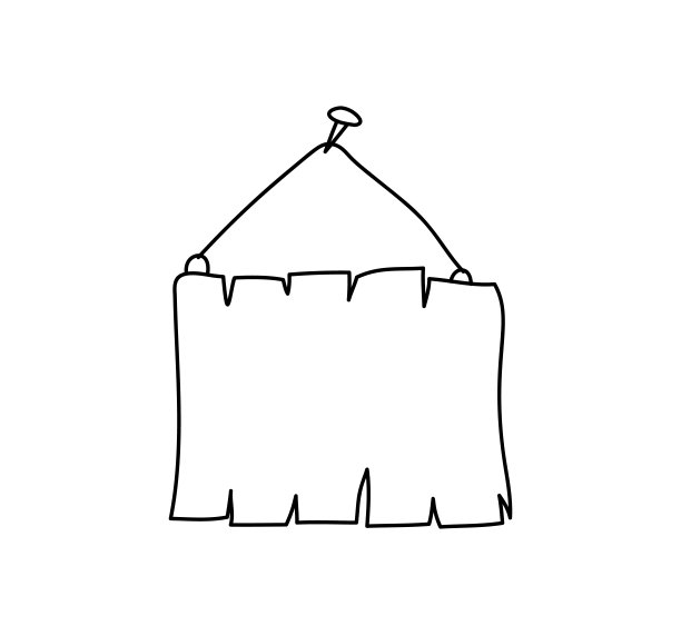 木制标牌手绘单线与文字的地方。矢量插图木招牌木板路涂鸦风格图片下载