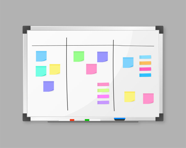 标志板。记事本粘贴标签。平直的白板。矢量插图。图片下载