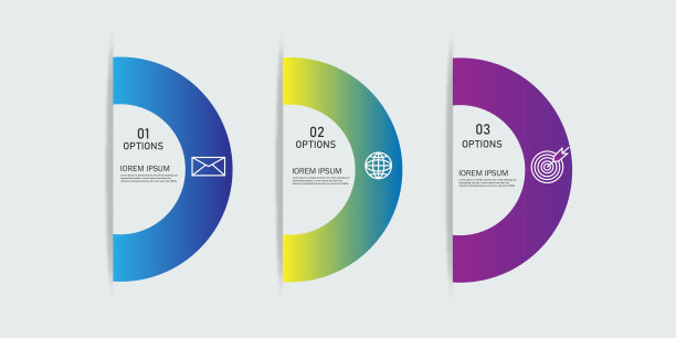 三种选择圈信息图模板设计图片下载