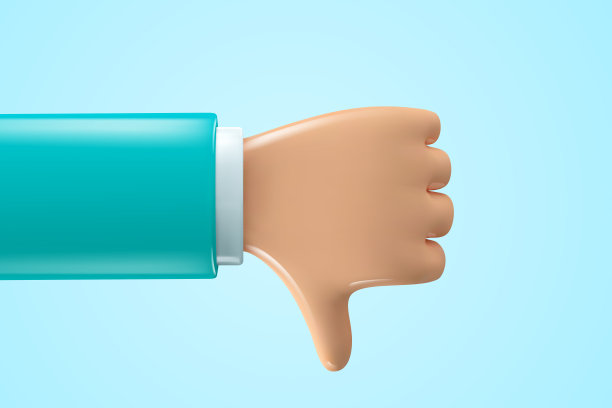 3 d手图标。卡通风格的手势。图片下载