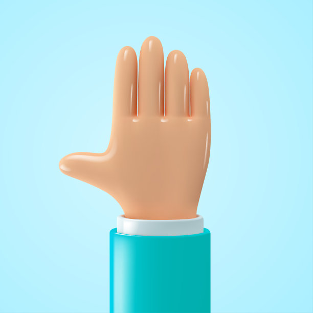 3 d手图标。卡通风格的手势。图片下载