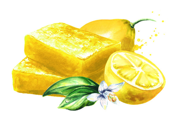 自制柠檬果酱、果酱、果冻。手绘水彩插图孤立在白色背景图片下载