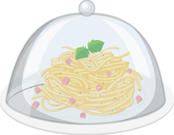 带玻璃罩的意大利面奶油酱图片下载
