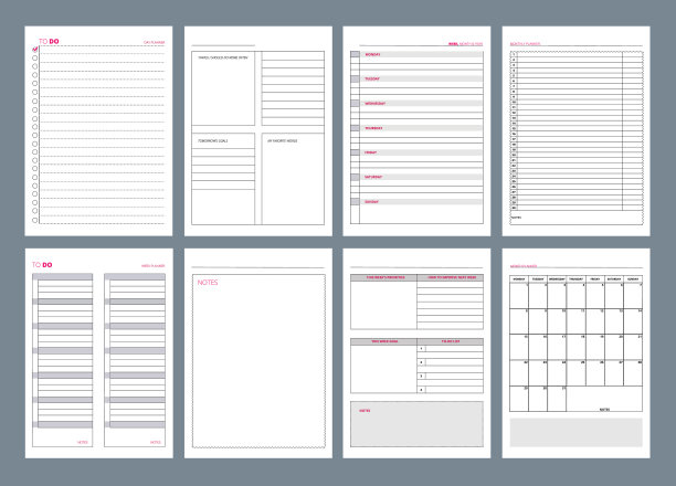 组织者页办公室议程每周模板图片下载