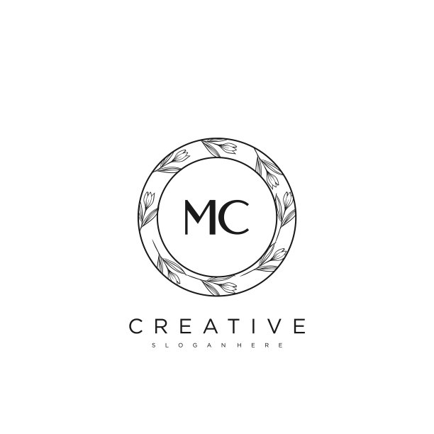 MC首字母花logo模板高级艺术图片下载