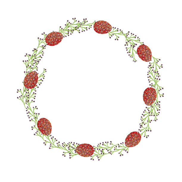 优雅的复活节贺卡与花圈图片下载