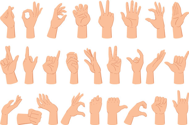 卡通人类手势表情数数图片下载