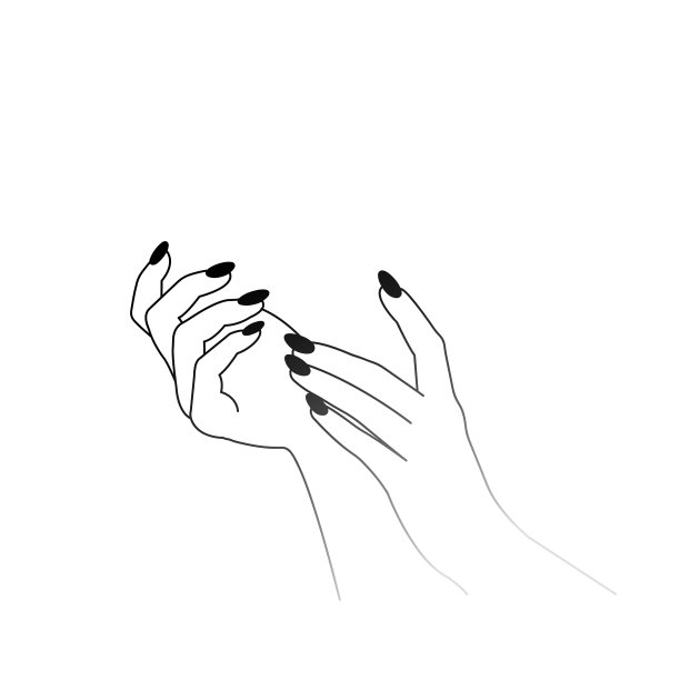 女人双手黑色勾勒出一条线图片下载