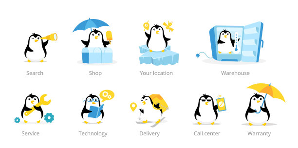 企鹅图标设置为您的商店吉祥物卡通图片下载