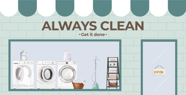 带有洗衣日的广告牌模板图片下载