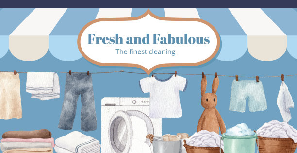 带有洗衣日的广告牌模板图片下载