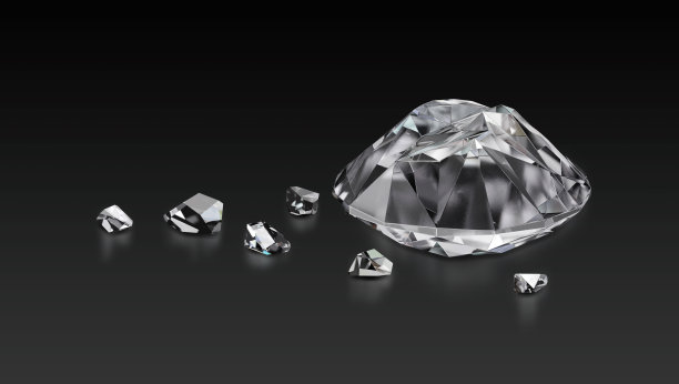 3d渲染，闪闪发光的钻石破碎图片下载