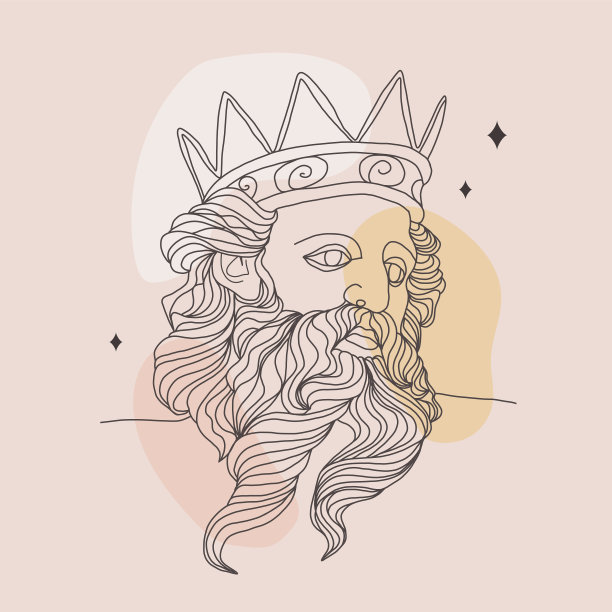 古希腊雕塑波塞冬直线头图片下载