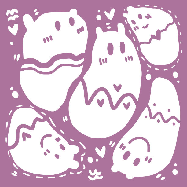 可爱的万圣节鬼印背景。矢量插图。适合孩子和家庭装饰项目图片下载