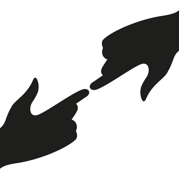 米开朗基罗的手。平面矢量图孤立在白色上图片下载