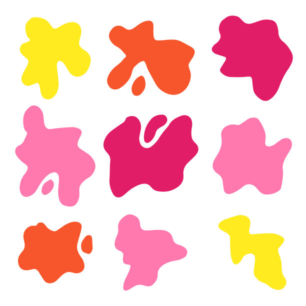 一组孤立的白色背景上的飞溅图标图片下载