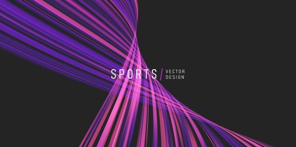 摘要矢量深色背景与明亮条纹波扭曲和创造曲线的空间图片下载