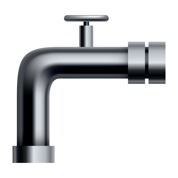 金属管道。带连接和阀门的工业管道。三维光滑不锈钢管，水或气体。工程管道系统的组成部分图片下载