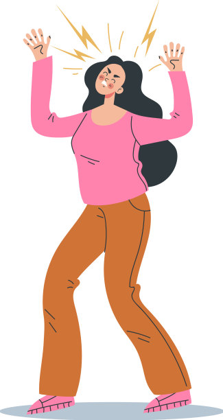 愤怒尖叫的办公室女性角色图片下载