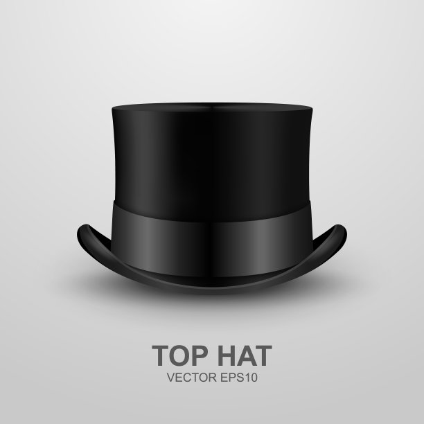 3d现实复古黑色礼帽图片下载
