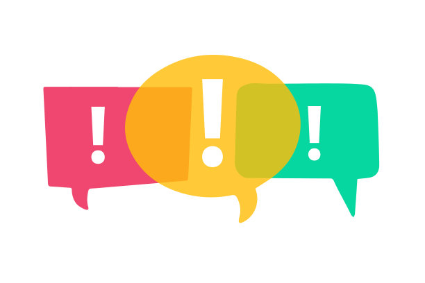 感叹号在霓虹灯纯粹明亮的演讲图片下载