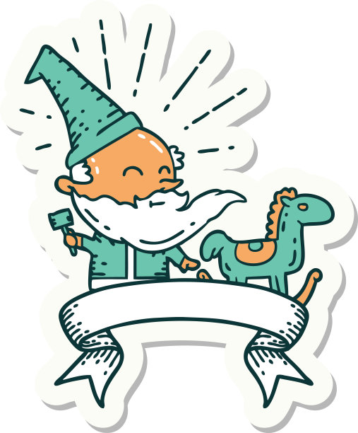 纹身风格的圣诞老人贴纸圣诞人物制作玩具图片下载