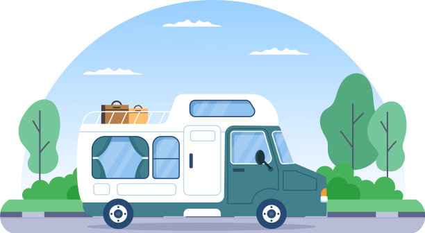 露营车的背景与帐篷露营车和图片下载