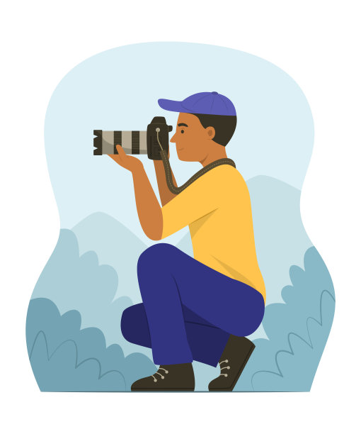 摄影师在大自然中拍照。图片下载