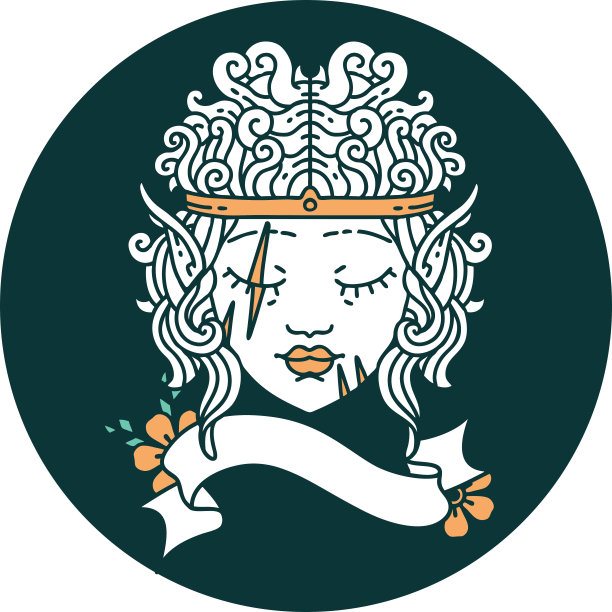 精灵野蛮人角色的脸图标图片下载