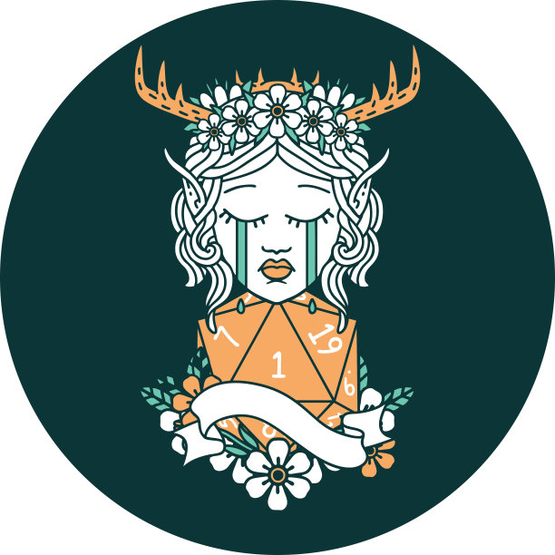 哭泣的精灵德鲁伊角色面对自然的一卷图标图片下载