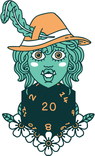 半兽人吟游诗人与自然二十骰子滚动插图图片下载