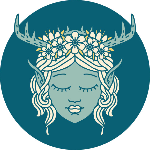 精灵德鲁伊角色的脸插图图片下载