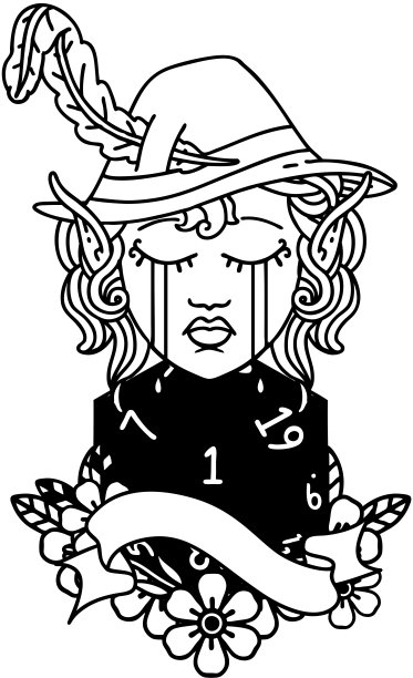 哭泣的精灵吟游诗人的面孔与自然的一插图图片下载