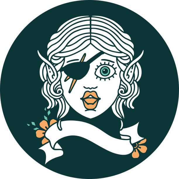 精灵流氓角色的脸图标图片下载