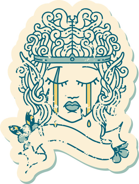 哭泣的精灵野蛮人角色脸插图图片下载