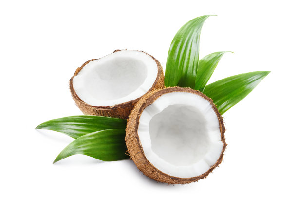 美味的椰子在白色图片下载