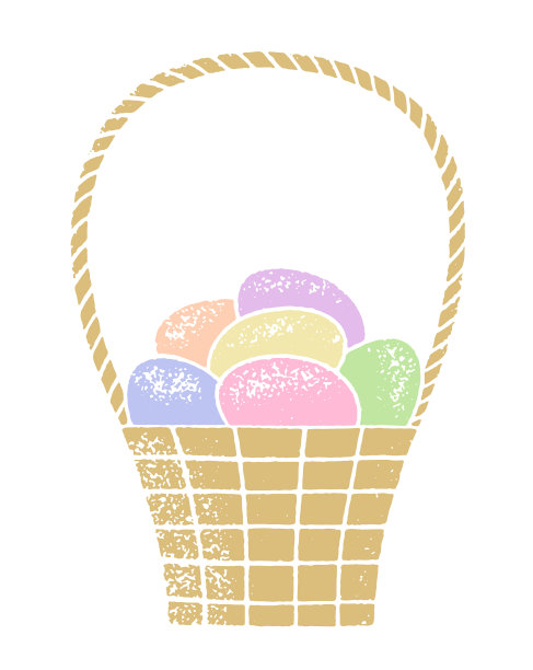 带有颗粒状纹理的复活节彩蛋篮子图片下载