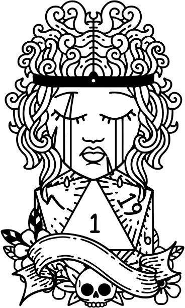 哭泣的人类野蛮人与自然的一个d20卷插图图片下载