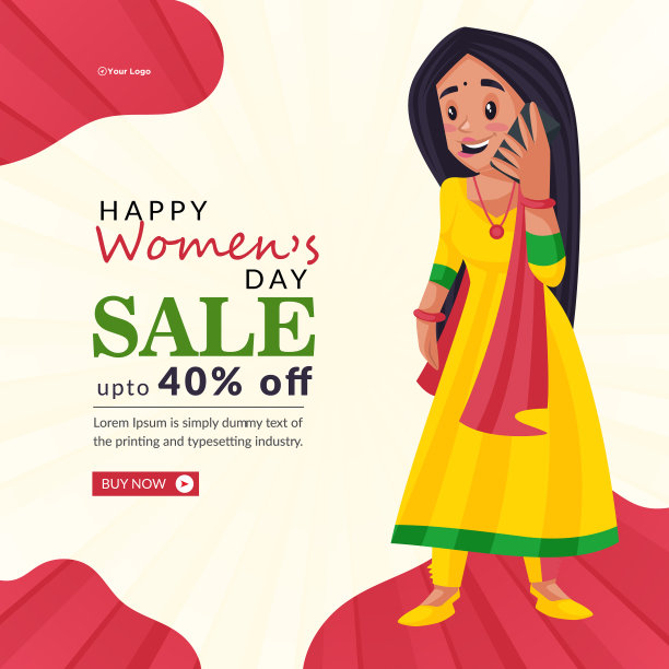 横幅设计的快乐妇女节销售图片下载